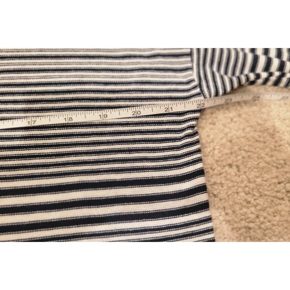 J. Jill Striped Knit Sweater Top Cotton Black White 3/4 Sleeve Boxy Size Small - Picture 7 of 9